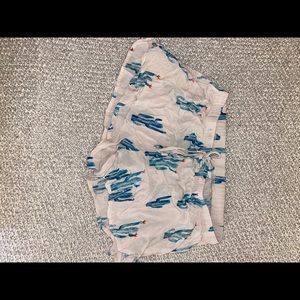 cactus print fabric shorts
